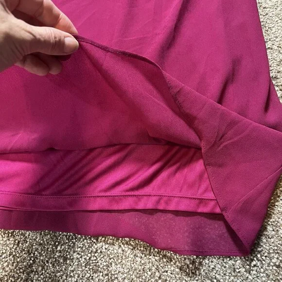 Alfani Women’s Top Blouse Plus Size 1X Lined V Neck Magenta Long Sleeves NWT - Picture 9 of 12